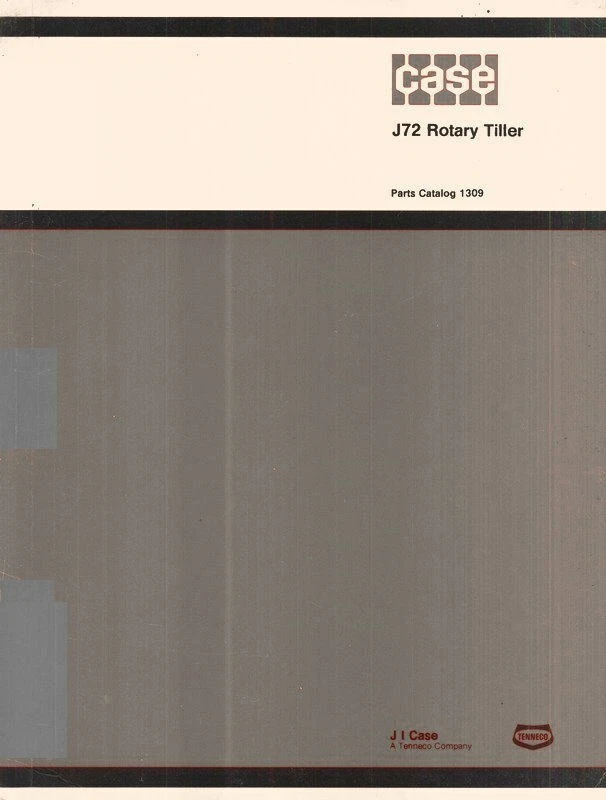 Case J72 J-72 Rotary Tiller Parts Catalog Manual - Image 1 of 1