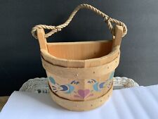 Vintage Wooden Barrel -Maine Bucket Co. Wall Pocket Pail. Handcrafted USA