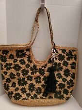 Time and Tru Jute Tote Floral