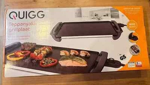 Teppan Yaki Grill 1800W Aluminium Grillplatte mit Antihaftbeschichtung Quigg Neu - Bild 1 von 2