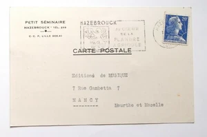 Carte postale correspondance commerciale Petit Séminaire Hazebrouck 1959 - Picture 1 of 1