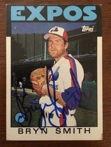 BRYN SMITH 1986 TOPPS AUTOGRAPHED SIGNED AUTO BASEBALL CARD EXPOS 299 - Picture 1 of 1