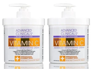 Advanced Clinicals Vitamin C Body Cream 16 Ounce Pack of 2 Hydrate Brighten Skin - Picture 1 of 9