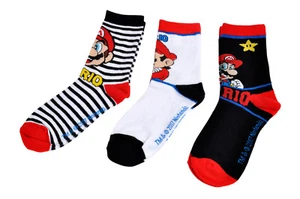 Super Mario 3er Pack Socken, Söckchen, Strümpfe Gr. 23-26, 27-30 schwarz - Bild 1 von 5