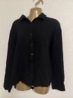 Guess BUTTON DOWN SHIRT Womens Size Medium Black Long Sleeve