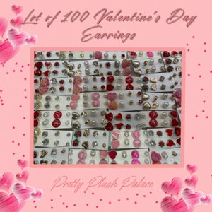 Lotto di 100 graziosi orecchini di San Valentino in peluche - Foto 1 di 2
