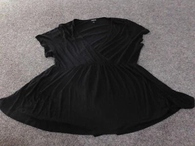 Torrid 2 Top Negro Mujer Jersey Rayón Elástico Poliéster Peplum Foto 1 de 4