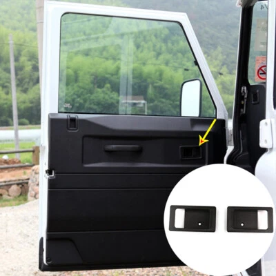 2x Tazón de manija de puerta interior de aleación negra para Land Rover Defender 04-18 Foto 1 de 4