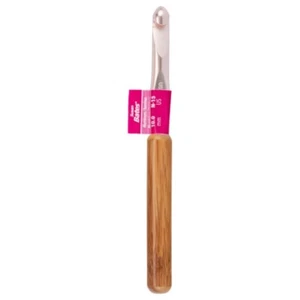 Susan Bates Silvalume Bamboo Handle Aluminum Crochet Hook Size N15/10mm B3206N - Picture 1 of 1
