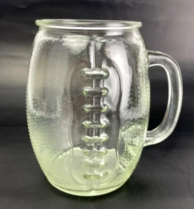 40 ounce Football Shaped Clear Glass Beer Mug Stein - Picture 1 of 8