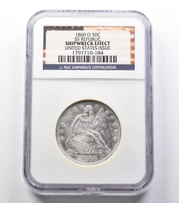 Shipwreck Effect 1860-O Seated Liberty Half Dollar Issue SS Republic NGC *2446 - Image 1 of 3