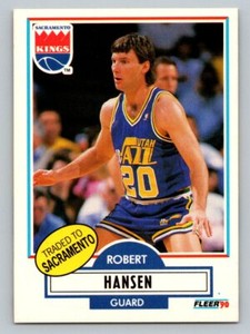 1990 Fleer     #186 Robert Hansen  Sacramento Kings  Basketball Card