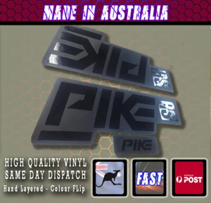 Rockshox Pike style Fork Decal Hand layered Gloss on Matt Black Premium LMT  - Bild 1 von 3