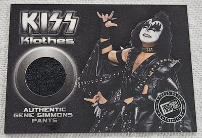 KISS Klothes Gene Simmons PRESS PASS Stage Worn Pants Swatch Card 2009  - Image 1 of 3