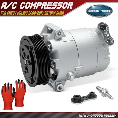 A/C Compressor w/7-Groove Pulley for Chevy Malibu 2008-2010 Saturn Aura Vue FHEV - Image 1 of 4