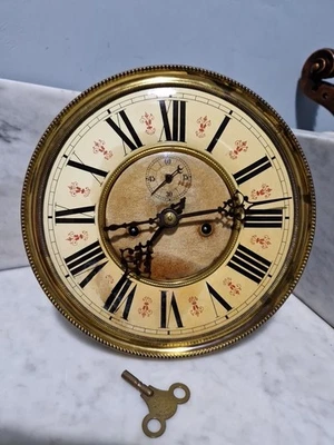 Antique Vienna Wall Clock Weight Driven Movement - Image 1 of 4