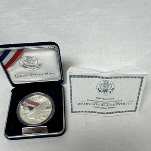 2008-P BALD EAGLE PROOF COMMEMORATIVE SILVER DOLLAR - COA INCLUDED - Picture 1 of 10