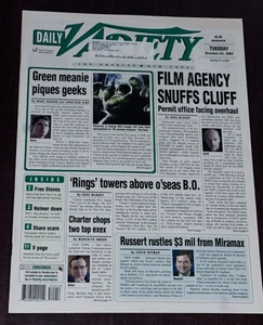 Daily Variety 2002 Dec 24 Hulk The Hours Pinocchio The Clash Joe Strummer Dies - Picture 1 of 6