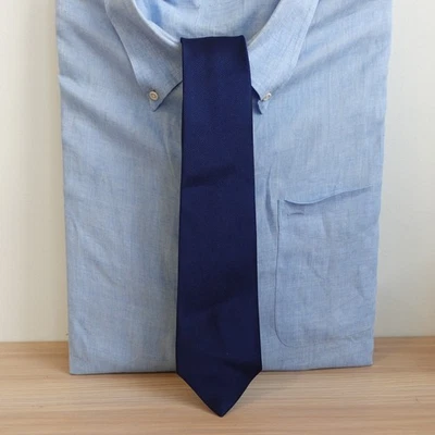 Corbata de sarga para hombre azul tejido liso formal corbata traje de boda vestido novio fantasía Foto 1 de 4