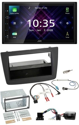 JVC DAB 2DIN Lenkrad Bluetooth USB Autoradio für Alfa Romeo Mito 08-14 schwarz - Bild 1 von 4