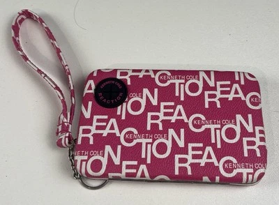 Kenneth Cole Reaction Signature Wristlet  Organizer Wallet Pink All Over Print - Image 1 of 4