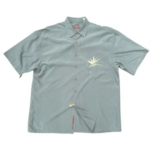 Bamboo Cay Men's L Vintage Hawaiian Island Beach Shirt Birds of Paradise Green - Picture 1 of 5