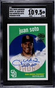 Autógrafos favoritos de los fans 2023 Topps Archives '59 Premium Juan Soto 49/50 SGC 9,5 - Imagen 1 de 2