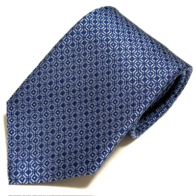 David Donahue 豪华领带蓝色几何时尚优雅精致夏普 美国 — 第 1/4 张图片