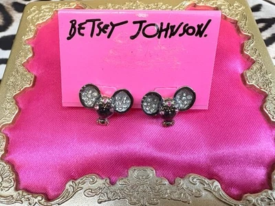 Pendientes cabeza elefante ratón púrpura aventura Marruecos marroquí Betsey Johnson Foto 1 de 2