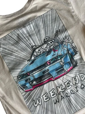 Camiseta masculina Fresh Laundry Weekend Warrior tamanho grande esqueletos streetwear - Imagem 1 de 4