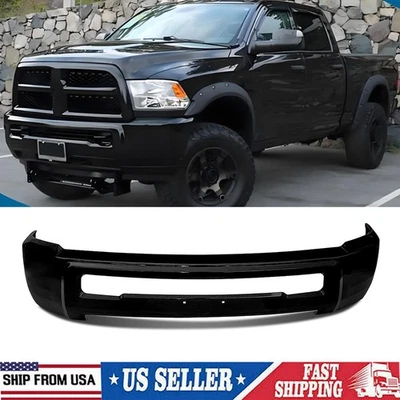 For 2010-2018 Ram 2500 3500 Brilliant Black Front Bumper Face Bar W/O Fog Holes Foto 1 de 4