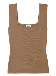 Camiseta sin mangas KHAITE Sani tejida marrón claro - nueva con etiquetas $1280 - Imagen 1 de 6