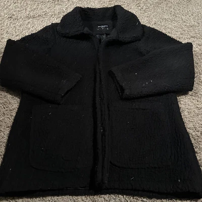 Cárdigan de mujer Brave Soul London mediano 12 Sherpa polar cierre de cierre negro Foto 1 de 4