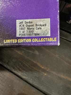 1997 Jeff Gordon DuPont Brickyard ARC Black Window 1/7500 Made - Image 1 of 4
