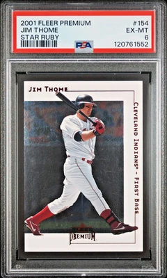Fleer Premium Jim Thome Star Rubies 2001/125 #154 PSA 6 Guardianes Salón de la fama Foto 1 de 2