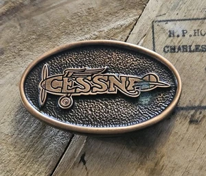 Vintage Cessna Flugzeug Gürtelschnalle Luftfahrt Pilot Geschenk 3" x 2" TOP  - Bild 1 von 5
