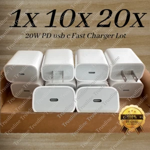Bulk Lot 20W USB Type C Fast Wall Charger Adapter PD Cube For iPhone 14 13 12 11 - Picture 1 of 13
