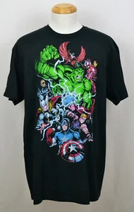The Avengers T-shirt Marvel Comic Book Superhero Graphic Tee Black NWT - Imagen 1 de 2
