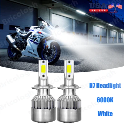 Para Suzuki GSXR1000 2003-2008 2 PIEZAS H7 LED Faro Bombilla de haz bajo 6000K Blanco Foto 1 de 4