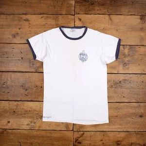 T-shirt vintage Champion punto singolo militare media anni 80 made in USA Ringer Tee - Foto 1 di 9