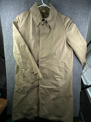 VTG Orvis USA Made Trench Coat Beige Gore-tex Nylon Polyester Rain Water Canvas - Image 1 of 4