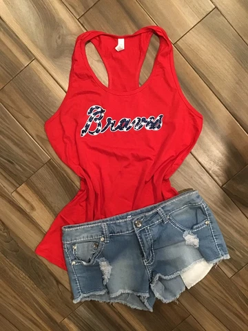 Atlanta Braves Inspired Stars Glitter Top Cover