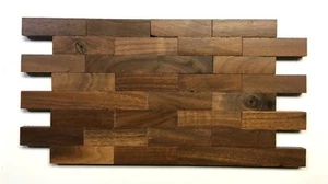 Azulejos de pared de madera genuina de nogal americano 6x12, ladrillos entrelazados - Imagen 1 de 8