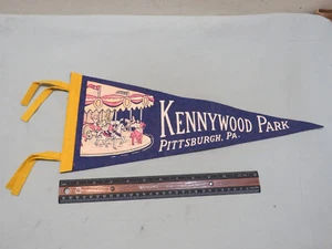 Pennant vintage in feltro Kennywood Park Pittsburgh, PA - Foto 1 di 3