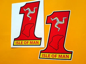 ISLE OF MAN No 1 TT Fans Car Motorcycle Van Stckers Decals 2 off 102mm - Picture 1 of 1