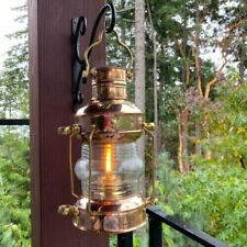 14" Nautical Maritime Ship Lantern Boat Light Brass & Copper Anchor Oil Lamp