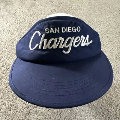 De Colección San Diego Chargers Visera Sombrero Hombres Azul Script Deportes Especialidades Años 90 Foto 1 de 4