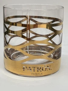 Vidrio de roca recortado en oro de tequila patrón publicitario de colección - Imagen 1 de 12