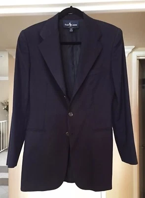 Chaqueta Blazer Mujer Polo Ralph Lauren Azul Lana Talla 4 ¡COMO NUEVA! Foto 1 de 4