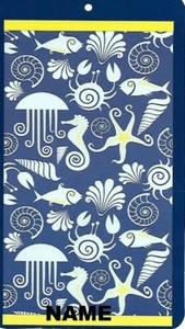 30" x 60" Name Embroidered Beach / Pool Towel With Deep Sea Life Design - Bild 1 von 4
